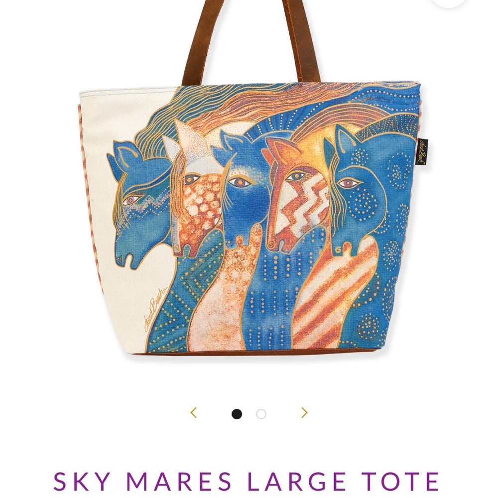 Laurel Burch NWT Sky Mares Large Print Tote Bag - Picture 7 of 7